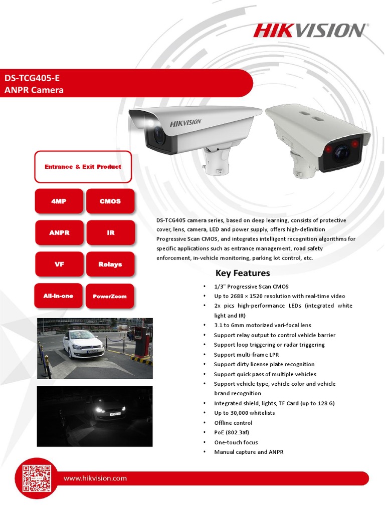 DS-TCG405-E ANPR Camera Overview | PDF | Camera | Camera Lens