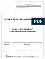 PS 19 - ENFERMEIRO - Internação Cirurgico-Adulto - 25q