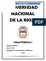 Universidad Nacional de La Rioja: Salud Pública I