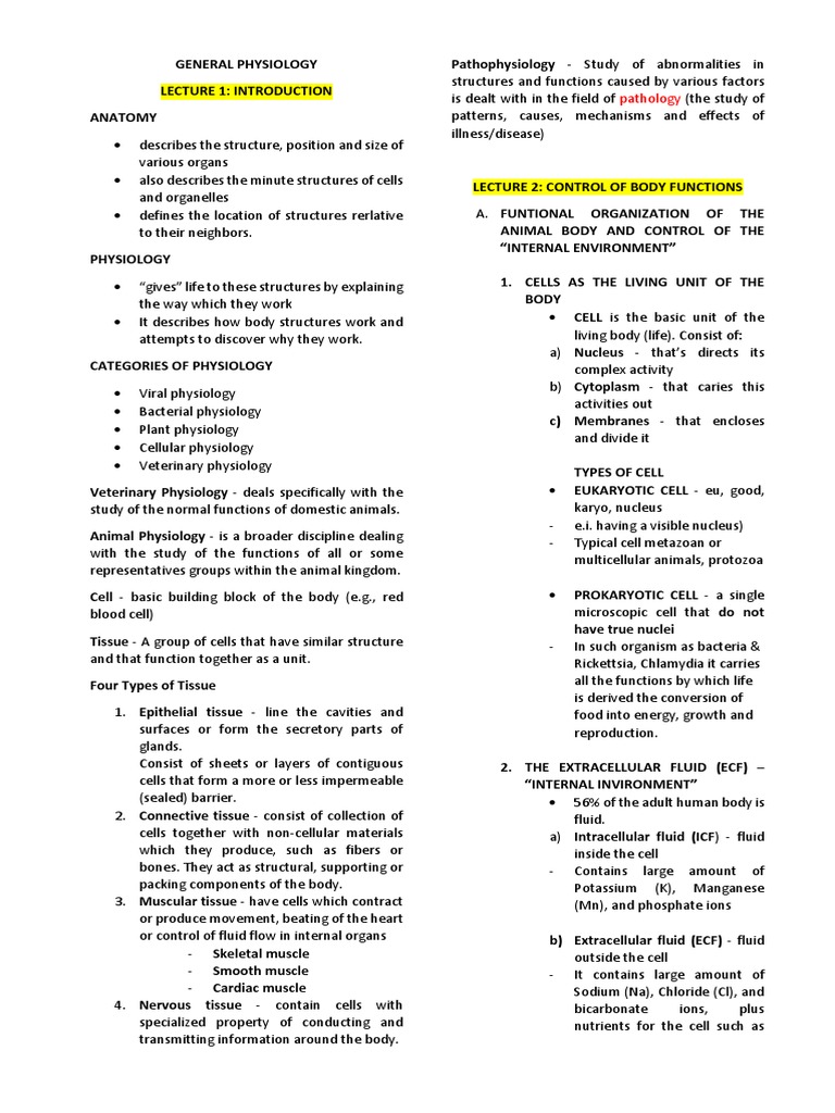 Overview of General Physiology | PDF | Membrane Potential | Cell Membrane