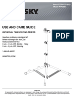 Use and Care Guide: Universal Telescoping Tripod