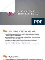 Introduction To Hypothesis Testing - Participant