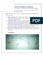 Characteristic of PNP Tranistor in CE Configuration: Object: Apparatus Used