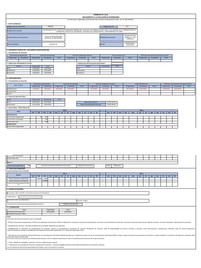 Seguimiento Inversiones San Ramón 2023 | PDF | Economias