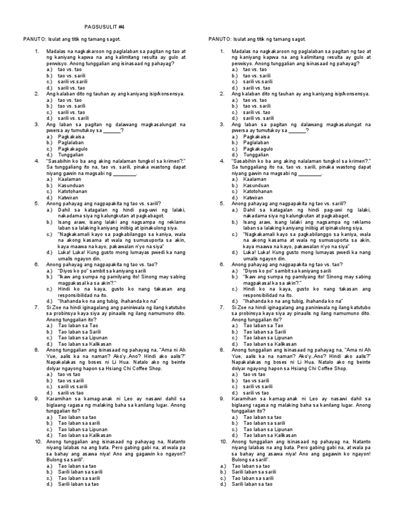 Pagsusulit 4 | PDF