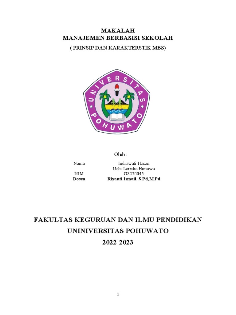 Prinsip Manajemen Berbasis Sekolah MBS | PDF