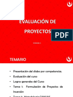 Evaluación de Proyectos: Semana 1