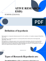 Quantitative Research (Hypothesis)