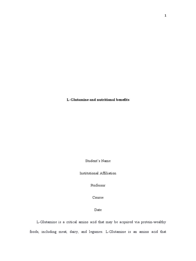 LGlutamine and Nutritional Benefits PDF Digestion