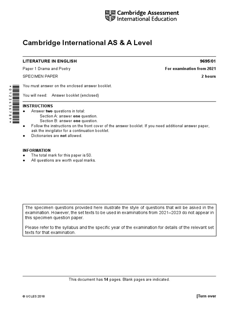 2021 Specimen Paper 1 | PDF