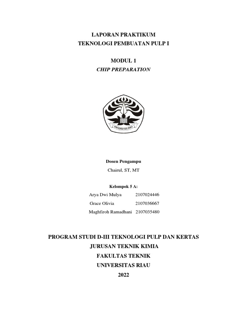 Densitas Bulk Wood Chip dalam Pulp | PDF