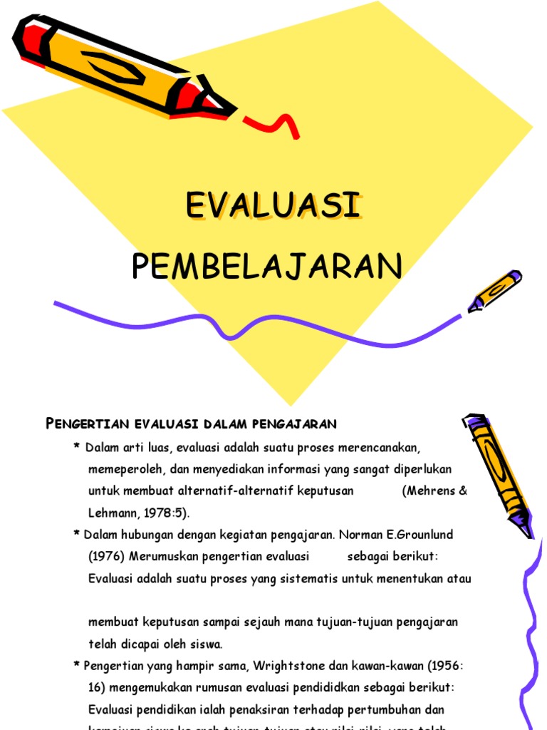 Panduan Lengkap Evaluasi Pembelajaran | PDF | Karier & Perkembangan ...