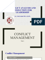 Conflict Analysis and Resolution For Leadership: Lic. Carla Lozano Msc. Aciass