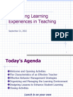 Expressing Learning Experiences in Teaching: September 21, 2022