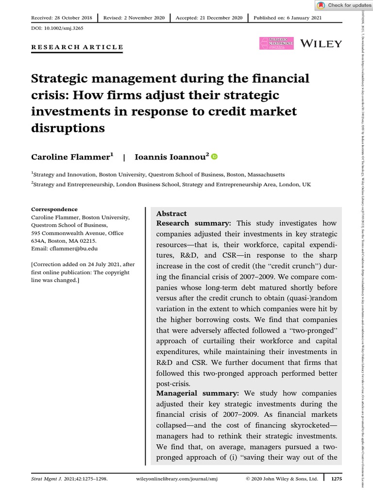 Strategic Management Journal 2021 Flammer Strategic Management