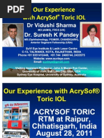 Download Our Experience With AcrySof Toric IOL Dr Suresh K Pandey SuVi Eye Institute Kota Rajasthan India by Dr Suresh K Pandey SN63549906 doc pdf