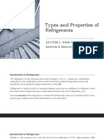 Types and Properties of Refrigerants