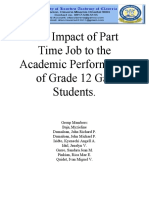 The Impact of Part Time Job To The Academic Performance of Grade 12 Gas Students