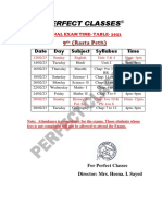 9th Final Exam Time Table 2023