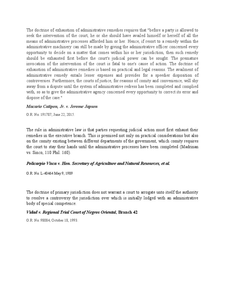 Research On Doctrine of Exhaustion of Administrative Remedies PDF