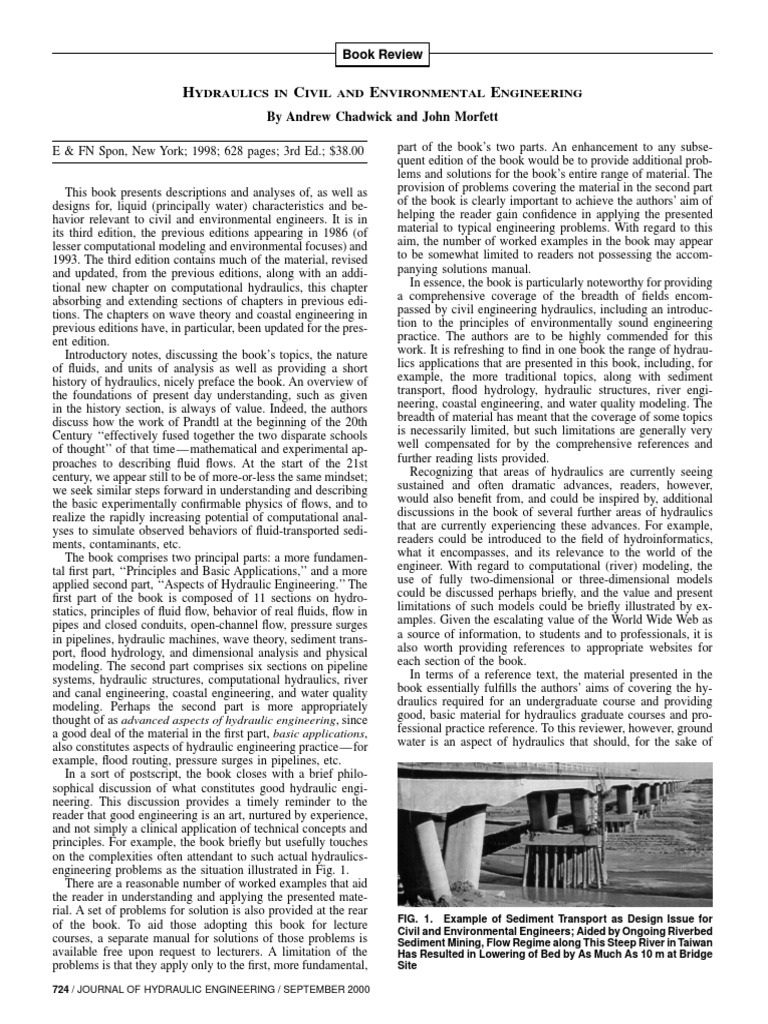 Hydraulics in Civil and Environmental en | PDF | Hydraulic Engineering ...