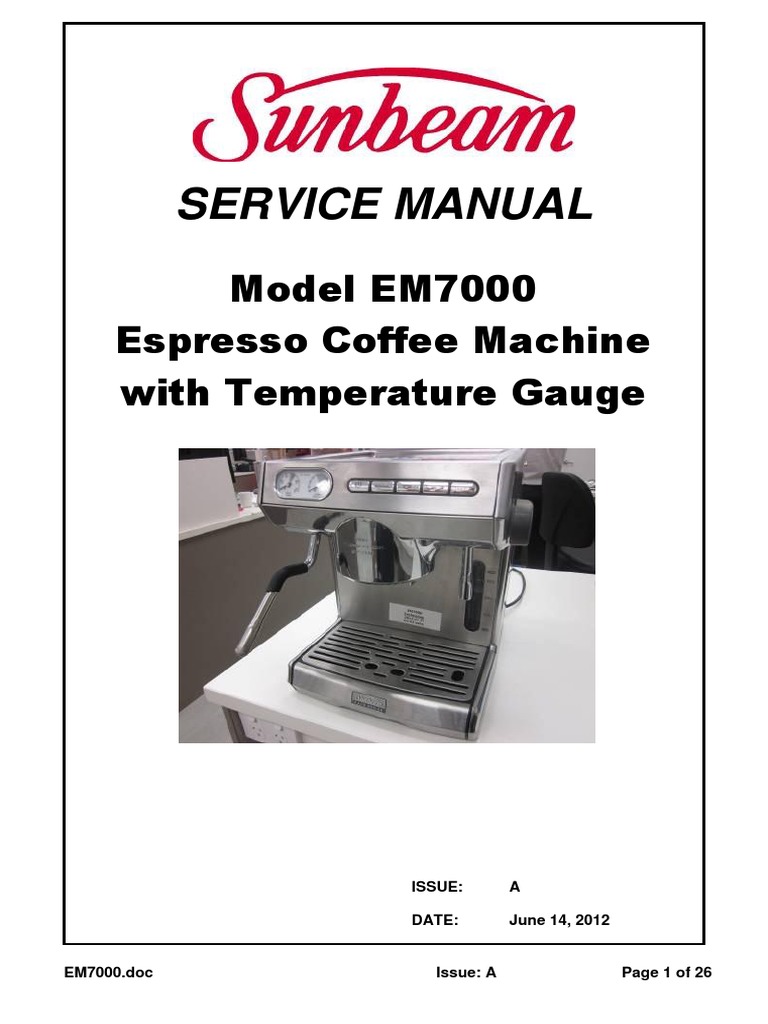 Sunbeam EM7000 Service Manual | PDF | Brass | Building Materials