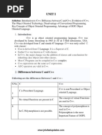 Jntuk 2-1 Oopt C++ - Unit-1