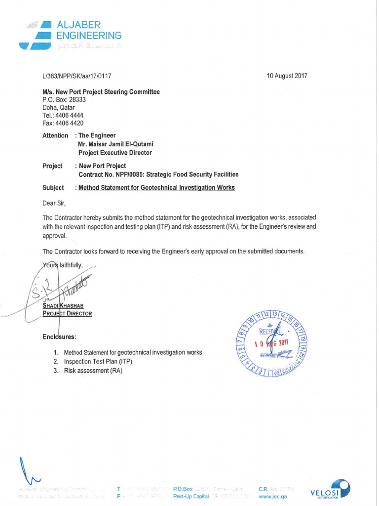 383-To-NPP-17-0117 MS, ITP and RA For Geotechnical Investigation Works ...