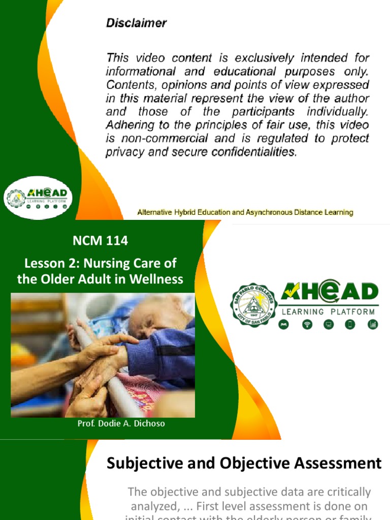 Nursing Care for Older Adults' Wellness | PDF | Geriatrics | Caregiver