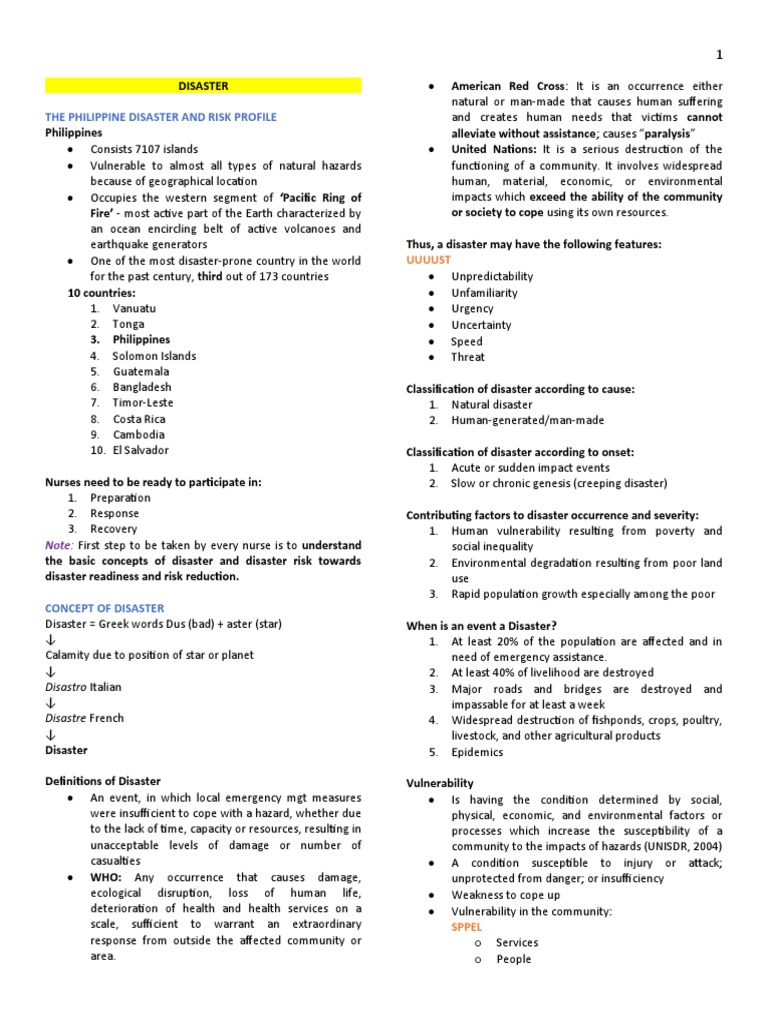 Disaster Nursing Pdf Natural Disasters Hazards