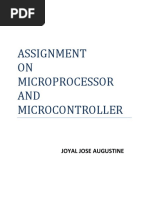 Assignment ON Microprocessor AND Microcontroller: Joyal Jose Augustine