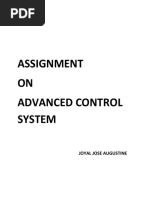 Advanced Control System Assignment