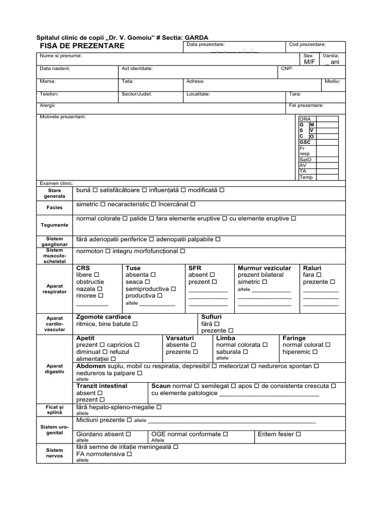 Model Fisa de Prezentare CG | PDF