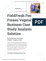 Fieldfresh Foods: Frozen Vegetables Business Case Study Analysis & Solution