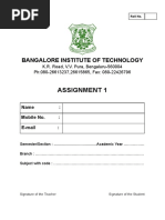 Assignment 1: Bangalore Institute of Technology