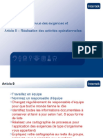 Section 9: ISO 9001:2015 - Revue Des Exigences Et Interprétation Article 8 - Réalisation Des Activités Opérationnelles