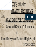 Effects of Health Problems on Academic Performance