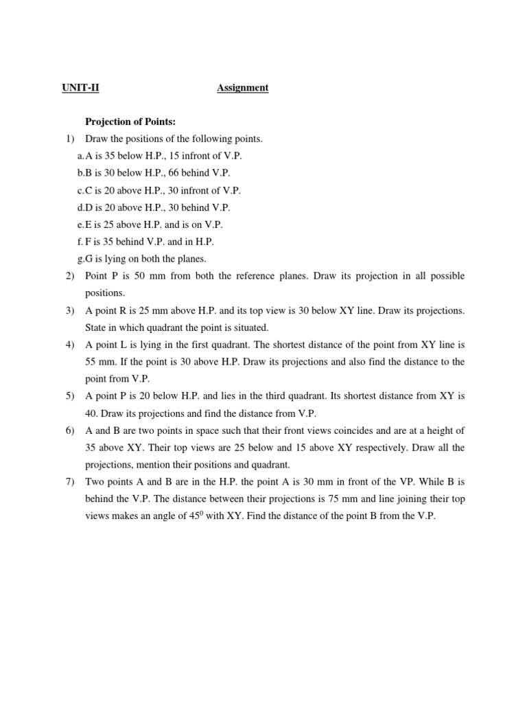 Projections of Points | PDF