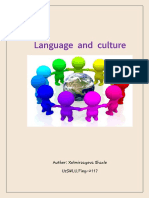 Language and Culture: Author: Xolmirzayeva Shaxlo Uzswlu - Fing-2117