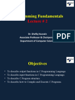 Programming Fundamentals: Lecture # 2
