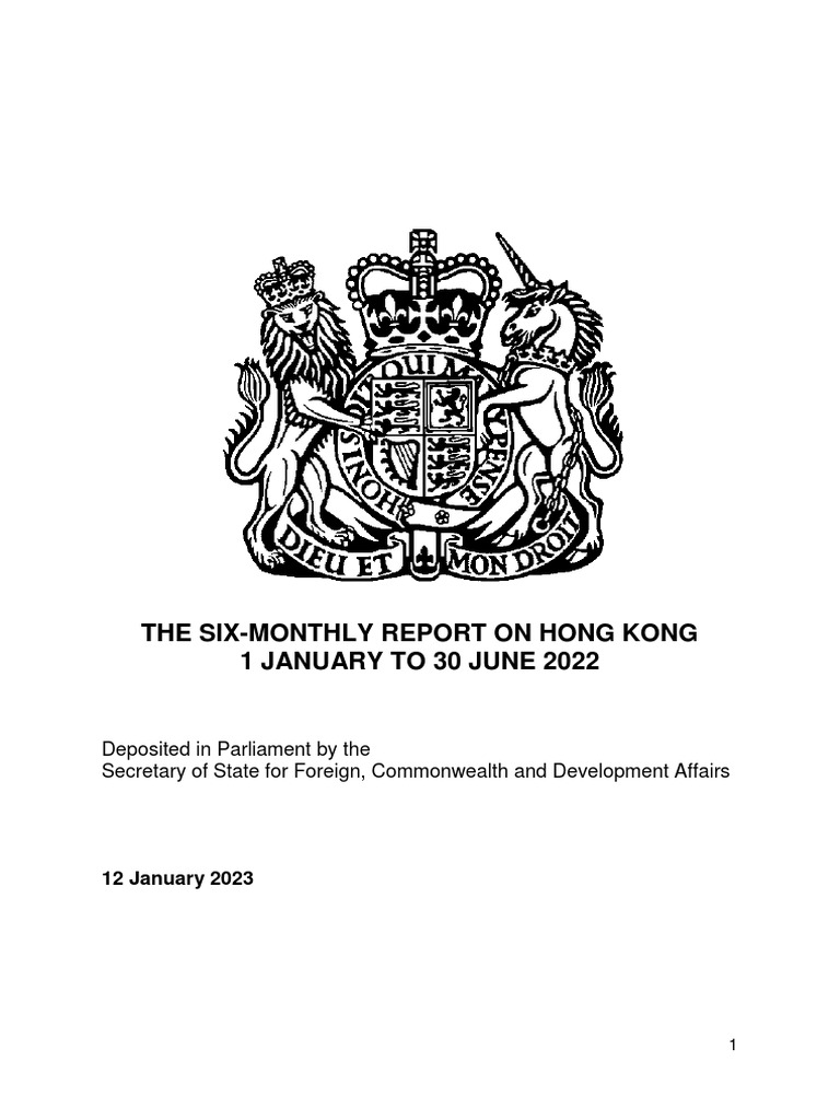 Six monthly report on hong kong january to june 2022 pdf chief