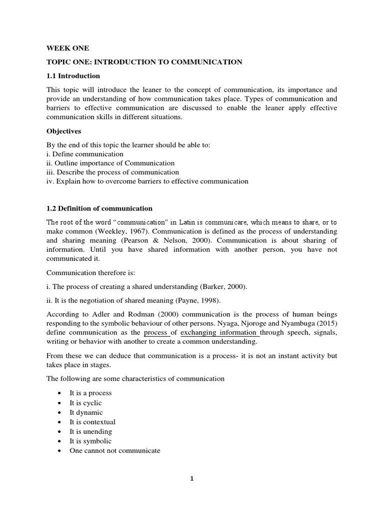 Cos 100 topic one notes pdf communication information