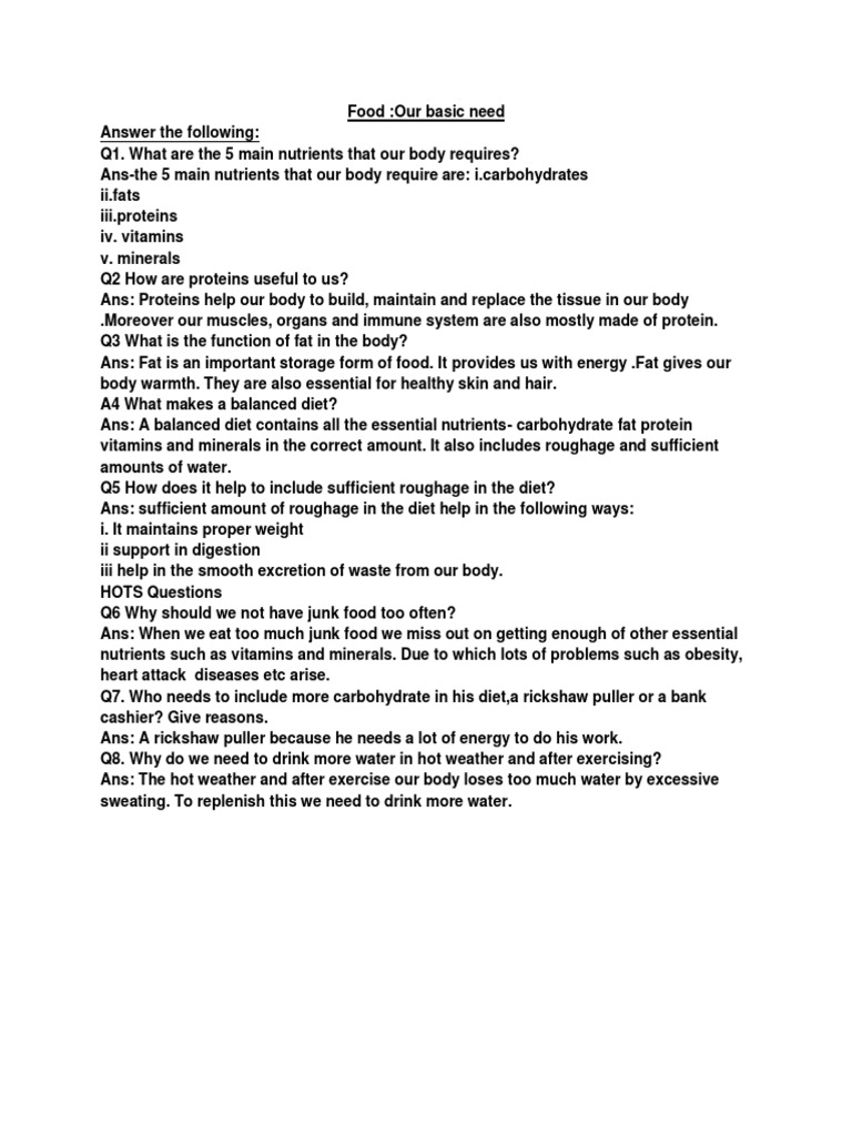 Nutrition Basics for Students | PDF