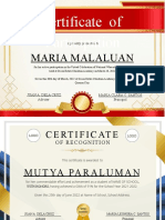 Red and Gold Elegant Certificate of Achievement