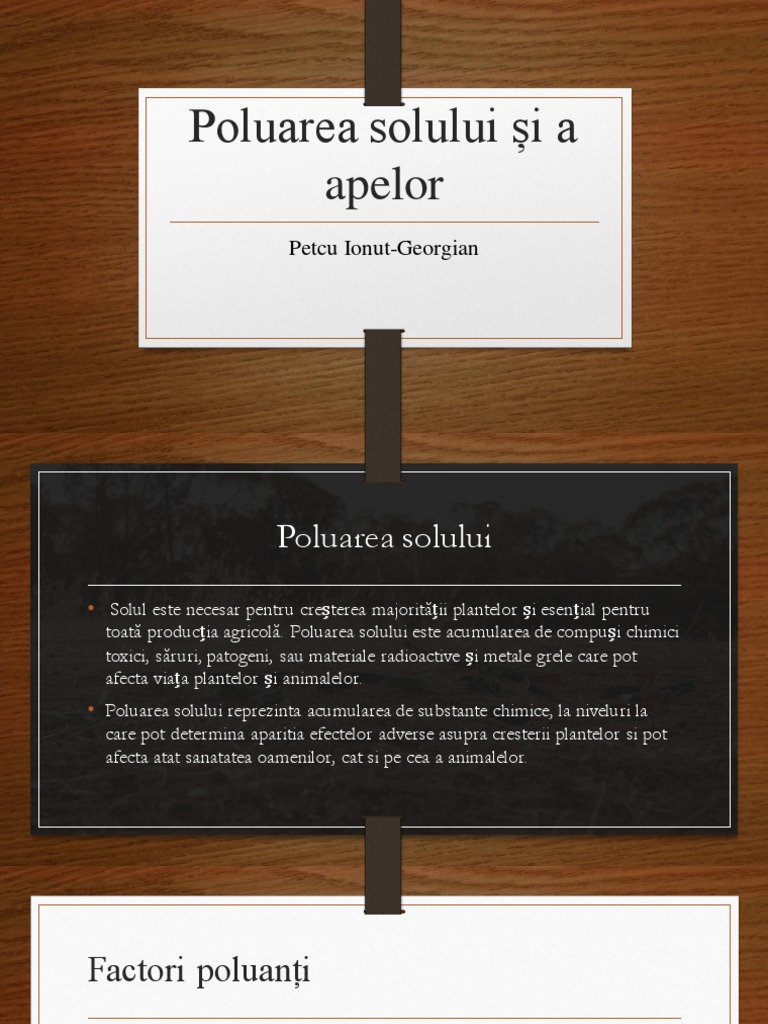 Poluarea Solului Și A Apelor | PDF