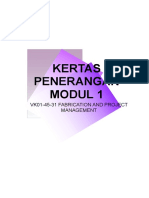 Kertas Penerangan Modul 1: Vk01-45-31 Fabrication and Project Management