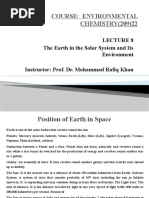 8 The Earth in the Solar System and Its Environment