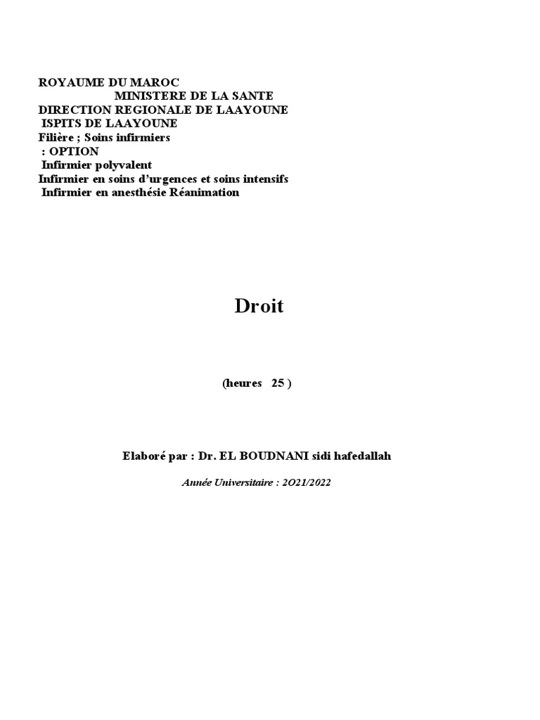 Introduction au Droit au Maroc | PDF | Crimes | Crime et violence