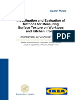 Investigation and Evaluation of Methods For Measuring Surface Texture On Worktops and Kitchen Fronts
