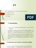 L'importance Du CV Dans Le Recherche D'emploi Contenu D'un CV Rédaction Du CV Exemple